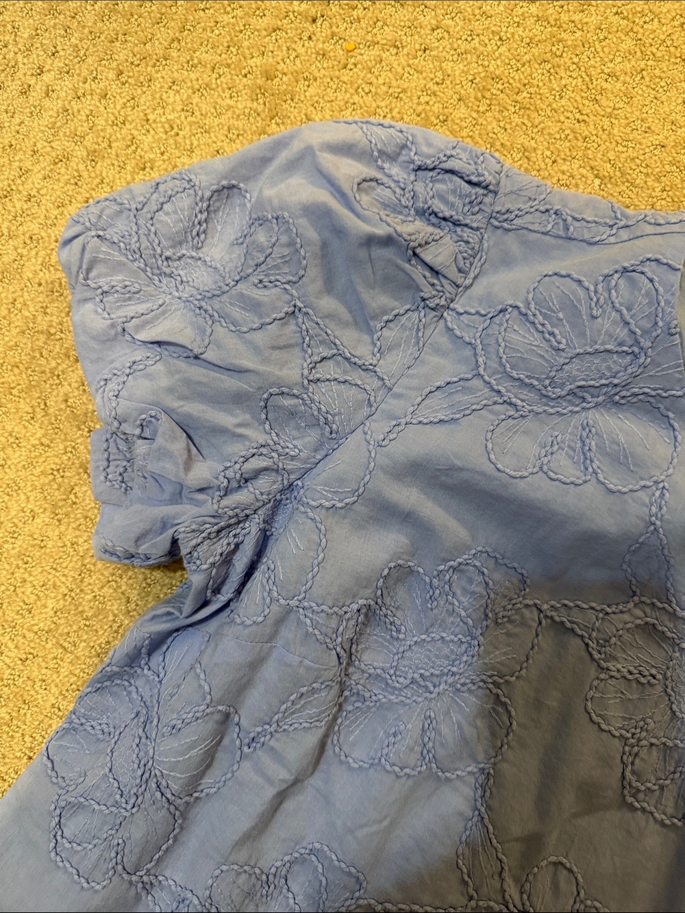 J. Crew Light Blue Embroidered Puff-Sleeve Dress - Picture 4 of 5